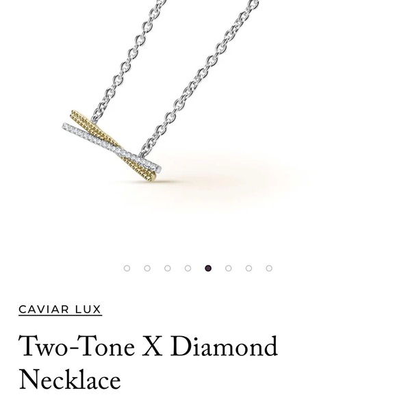 LAGOS Jewelry - LAGOS Two-Tone Silver and Gold Necklace Caviar with Damonds *authentic*